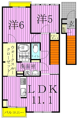 フェアリー・ローズⅢ 201号室 間取り