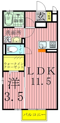 クロスクローバーⅢ 103号室 間取り