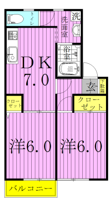 ランセ今谷B 102号室 間取り