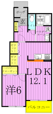 カーサ初石Ⅲ 103号室 間取り