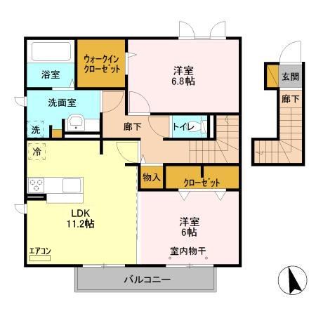 カームベリー　D 203号室 間取り