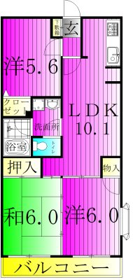 第３パールメゾン増田 501号室 間取り