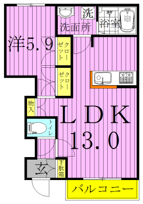 サンモール（小青田） 102号室 間取り