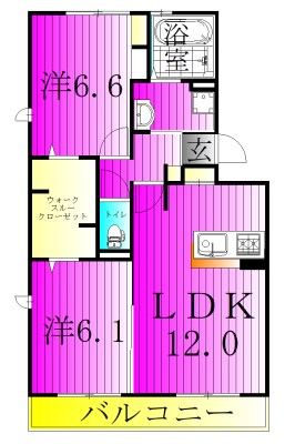 グランドゥール高柳A 202号室 間取り
