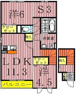 ルイナールＡ 202号室 間取り