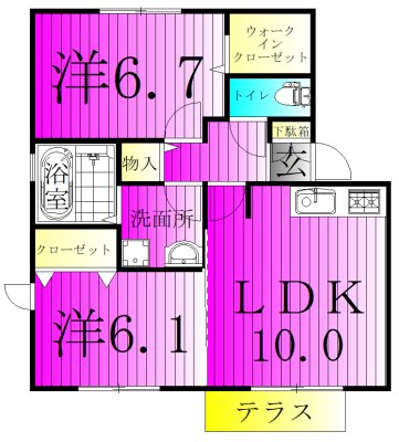 WIT柏 102号室 間取り