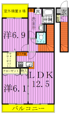 スプランドゥールⅠ 202号室 間取り