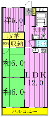 イーストヒルズ柏 302号室 間取り