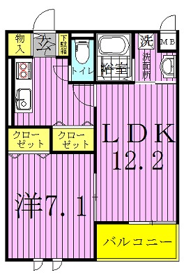 ラフレシールⅡ 405号室 間取り