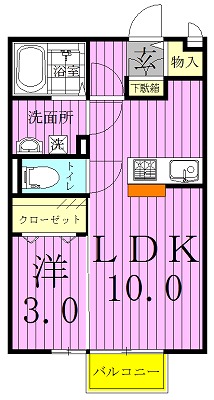メルベーユパルⅡ 202号室 間取り