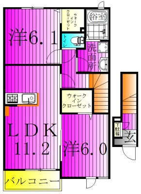 T&rsquo;sウィステリアⅠ 202号室 間取り