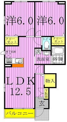 サニーファイン 101号室 間取り