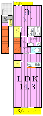 イルミナーレＡ 203号室 間取り