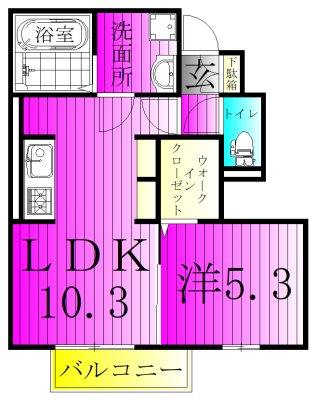 リラッサ 101号室 間取り