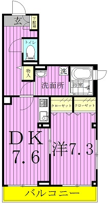サンパティーク 301号室 間取り