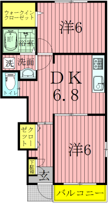トゥーランドット3 101号室 間取り