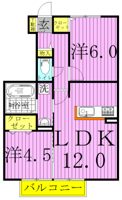 プロシード青葉台Ａ 105号室 間取り