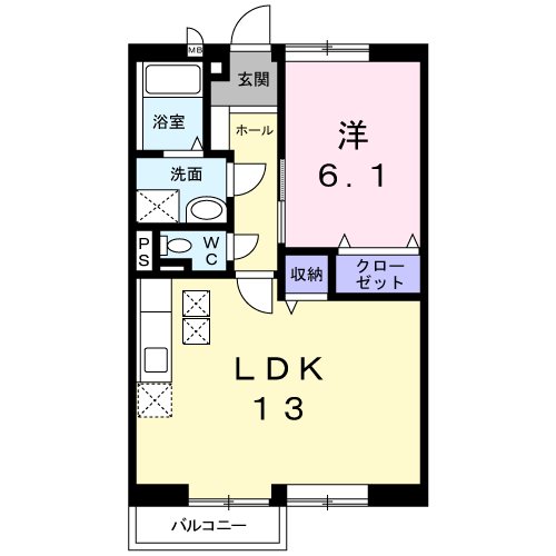テラススワンⅡ 102号室 間取り