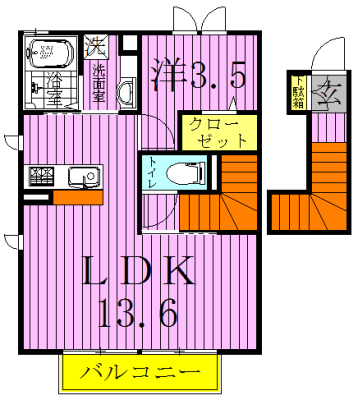 カロン 203号室 間取り