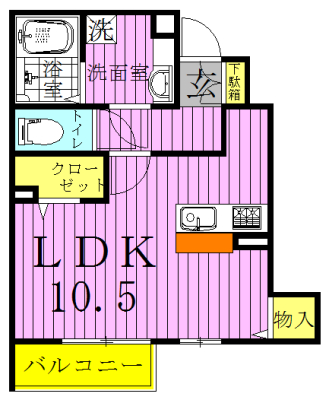 カロン 101号室 間取り