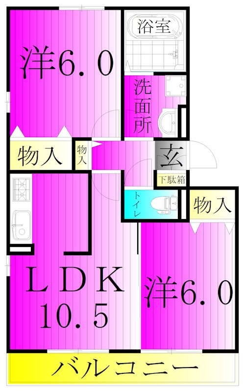 オアシス 103号室 間取り
