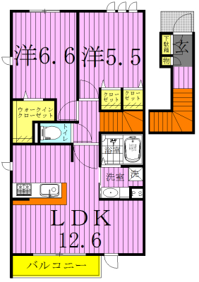 クレアⅢ 201号室 間取り