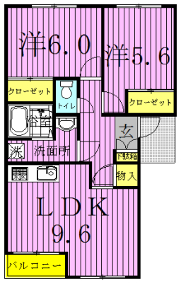 コンフォースⅢ 202号室 間取り