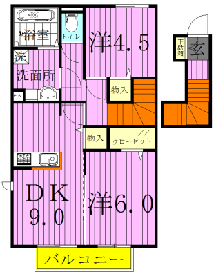 カトレア 203号室 間取り