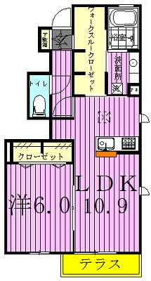 メゾンレーヴ 101号室 間取り