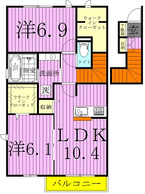 メゾンレーヴ 203号室 間取り