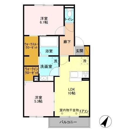 グランヒル 205号室 間取り