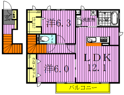 チェリーコートⅢ 203号室 間取り