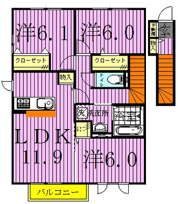 アイビー 201号室 間取り
