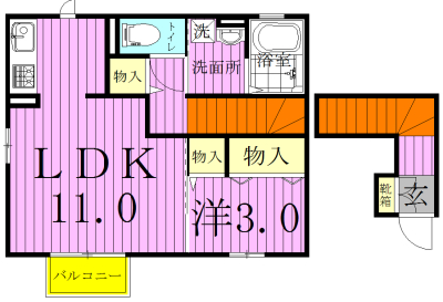 クレスト・ワン 201号室 間取り