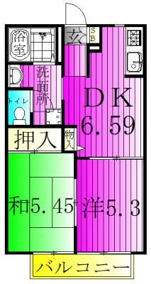 グランメールＡ 203号室 間取り