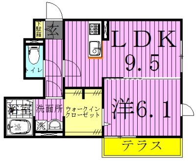 グレイスフィールド 101号室 間取り