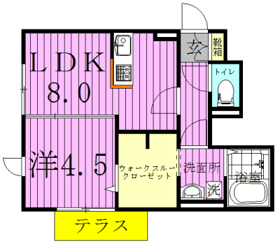 グレイスフィールド 103号室 間取り