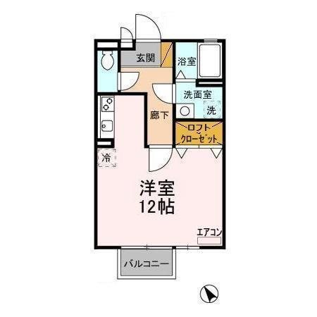 クレールコート 208号室 間取り