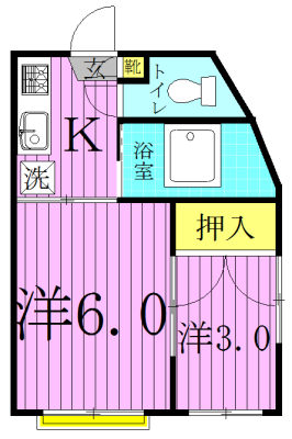 石戸中央ハイツ 202号室 間取り