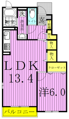 プロムナードA 104号室 間取り