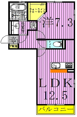 グランベールA 101号室 間取り