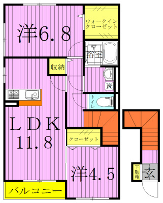 サンクレージュ 206号室 間取り