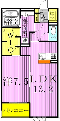 リシェス Ⅱ 103号室 間取り