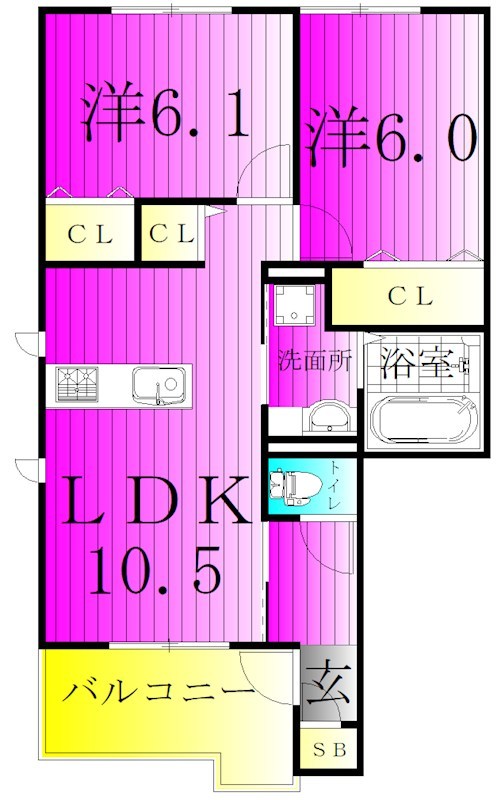 HANABUSA　Ⅰ 101号室 間取り