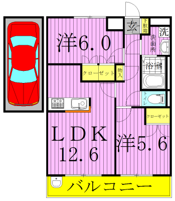 ラディッシュⅣ 105号室 間取り