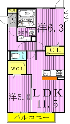 グランフェリシア 101号室 間取り