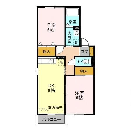 サンハイムS-A 202号室 間取り