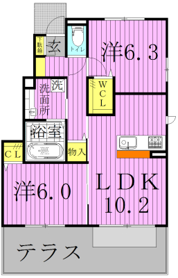 タウンコート 101号室 間取り