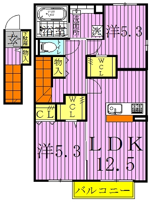 タウンコート 202号室 間取り