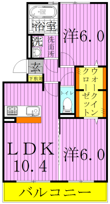 コンフォルト 302号室 間取り